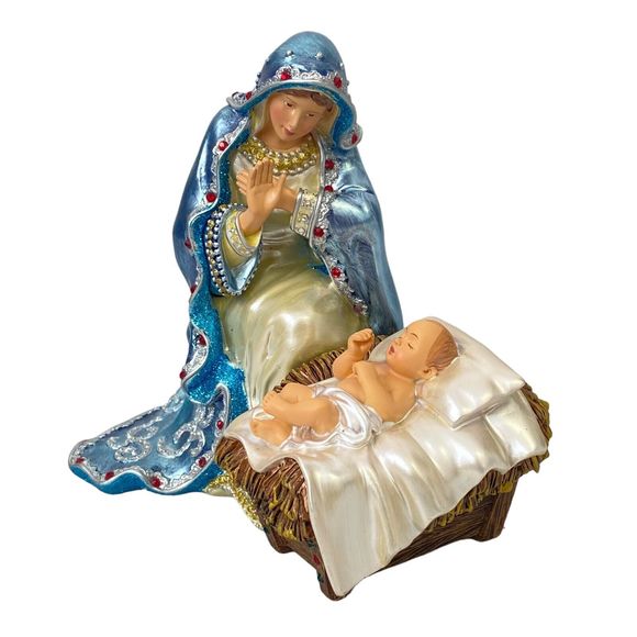 Hawthorn Village Jeweled Nativity Collection Mary and Baby Jesus Figurine - Picture 1 of 16